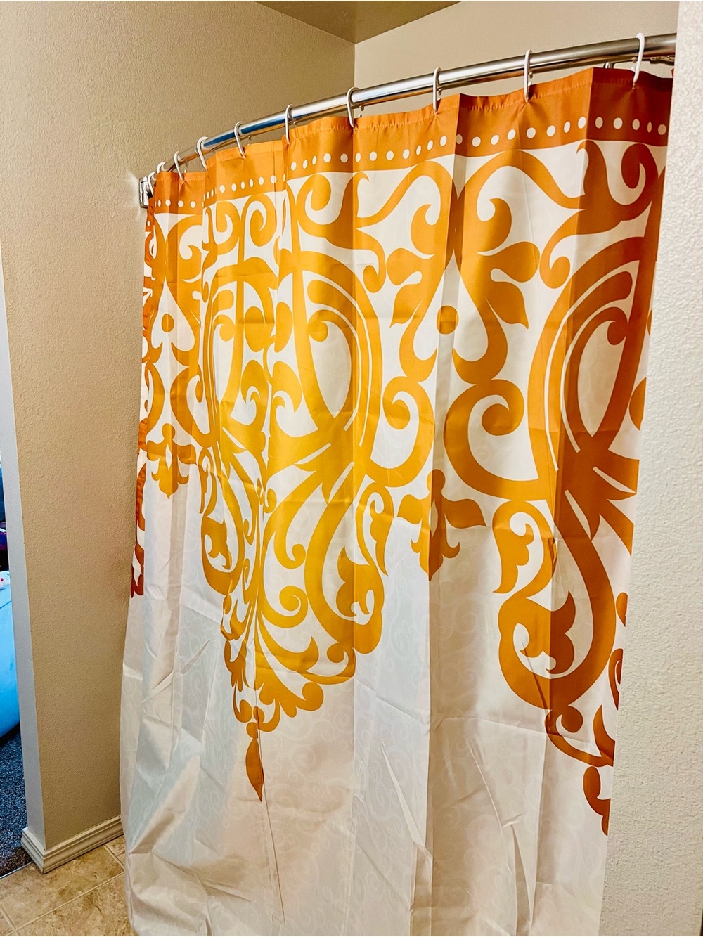 Golden Yellow Decorative Shower Curtain
